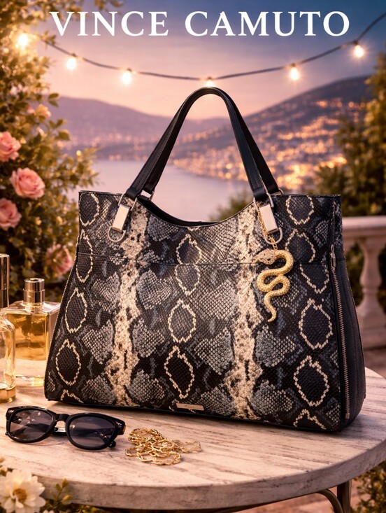 Vince Camuto Handbags - Vince Camuto Emily Snakeskin Tote - Like NEW
